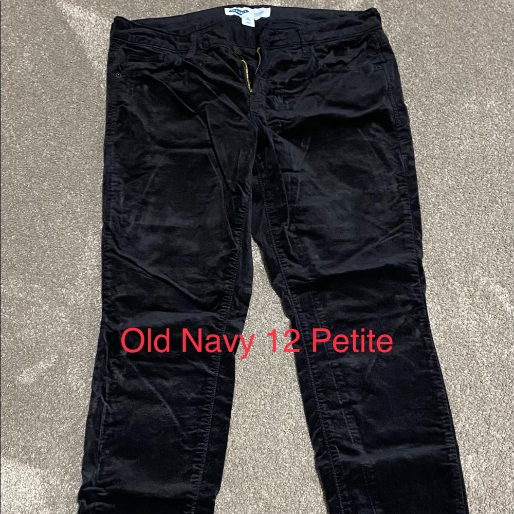 Old Navy Black Velvet Skinny Jegging 12P Petite
